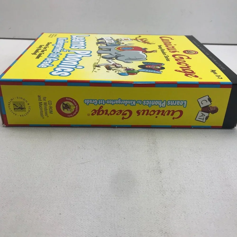 Curious George Learns Phonics Kindergarten-1st Grade Young Readers CD-ROM Ages 3